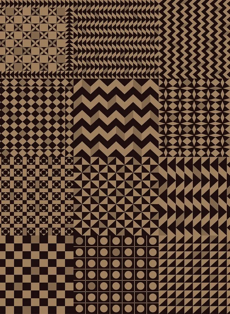 Cole & Son Carta da parati Geometrico - Black/ Gold