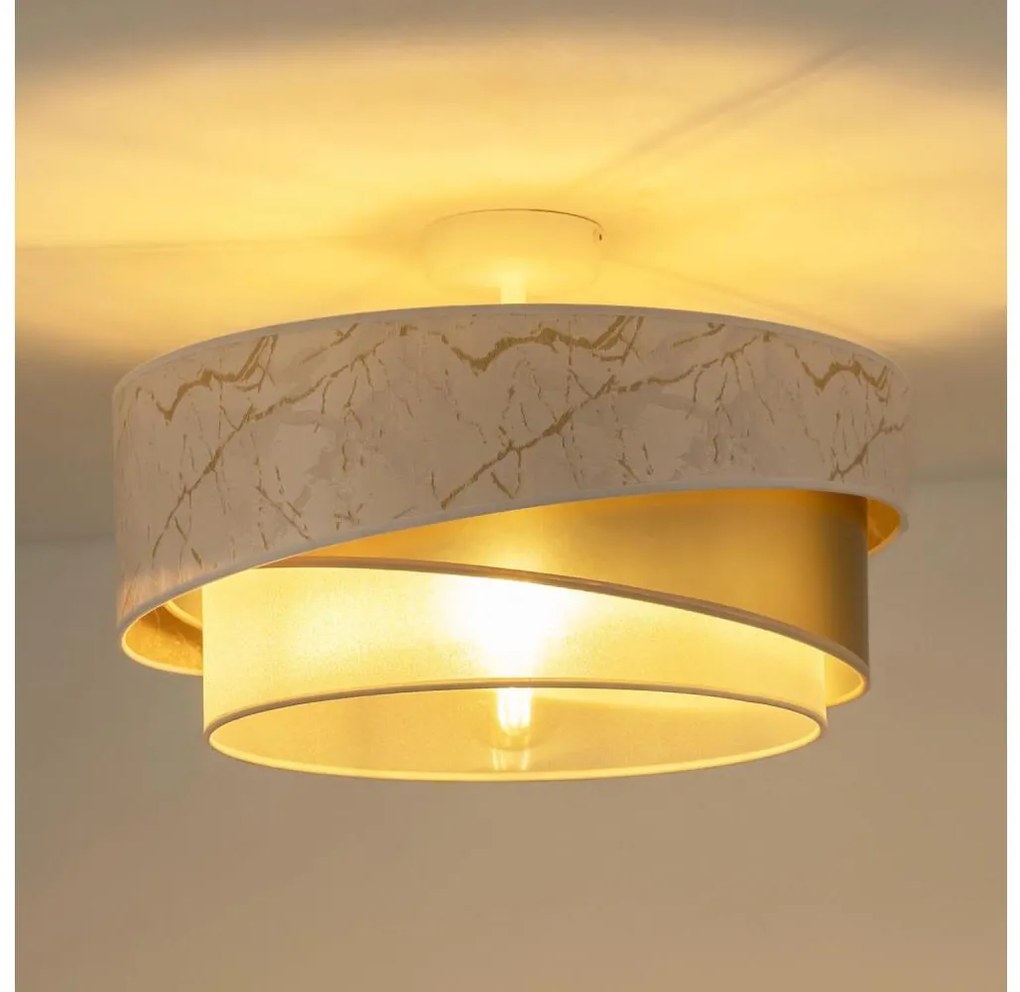 Duolla - Lampadario a plafone KOBO 1xE27/15W/230V diametro 45 cm bianco/oro