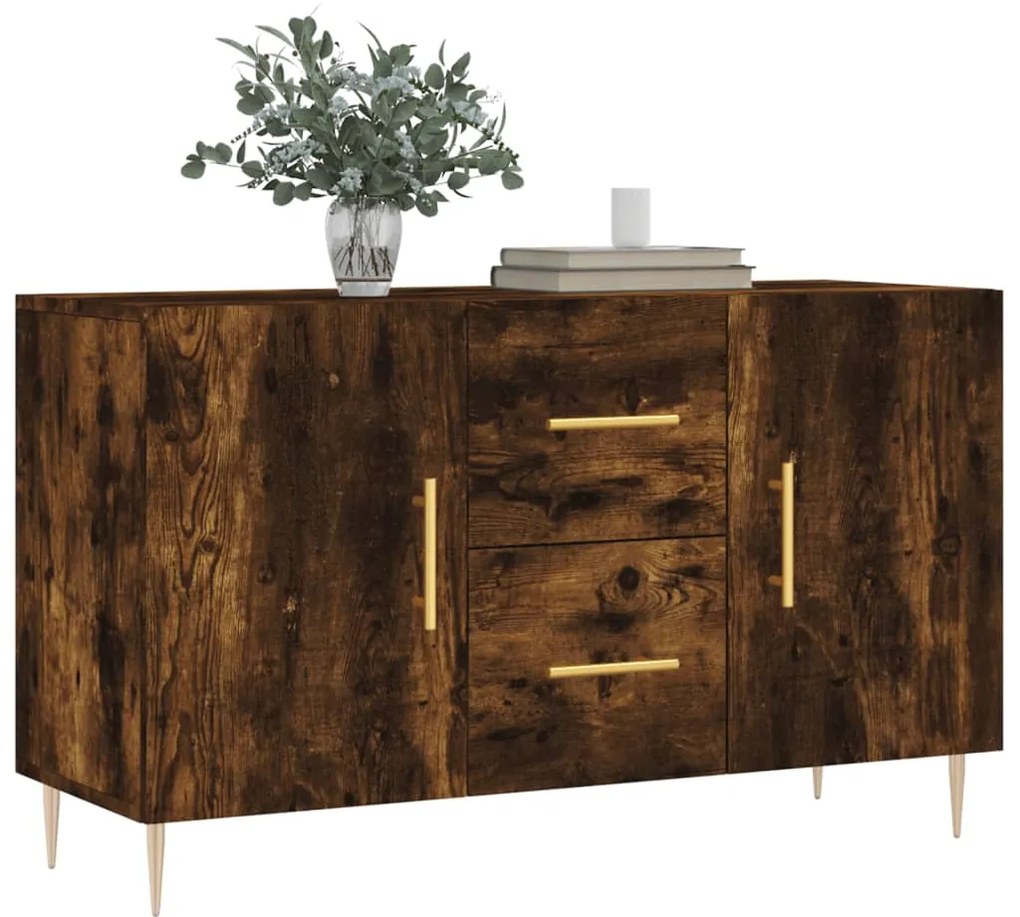 Credenza rovere fumo 100x36x60 cm in legno multistrato