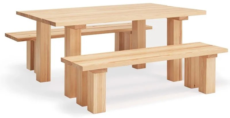 Tavolo da pranzo con piano in legno di pino 100x180 cm Banda - Teulat