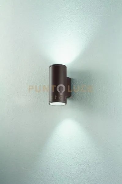 Applique per esterni jubo 2 luci attacco gu10 marrone  h.21,5cm