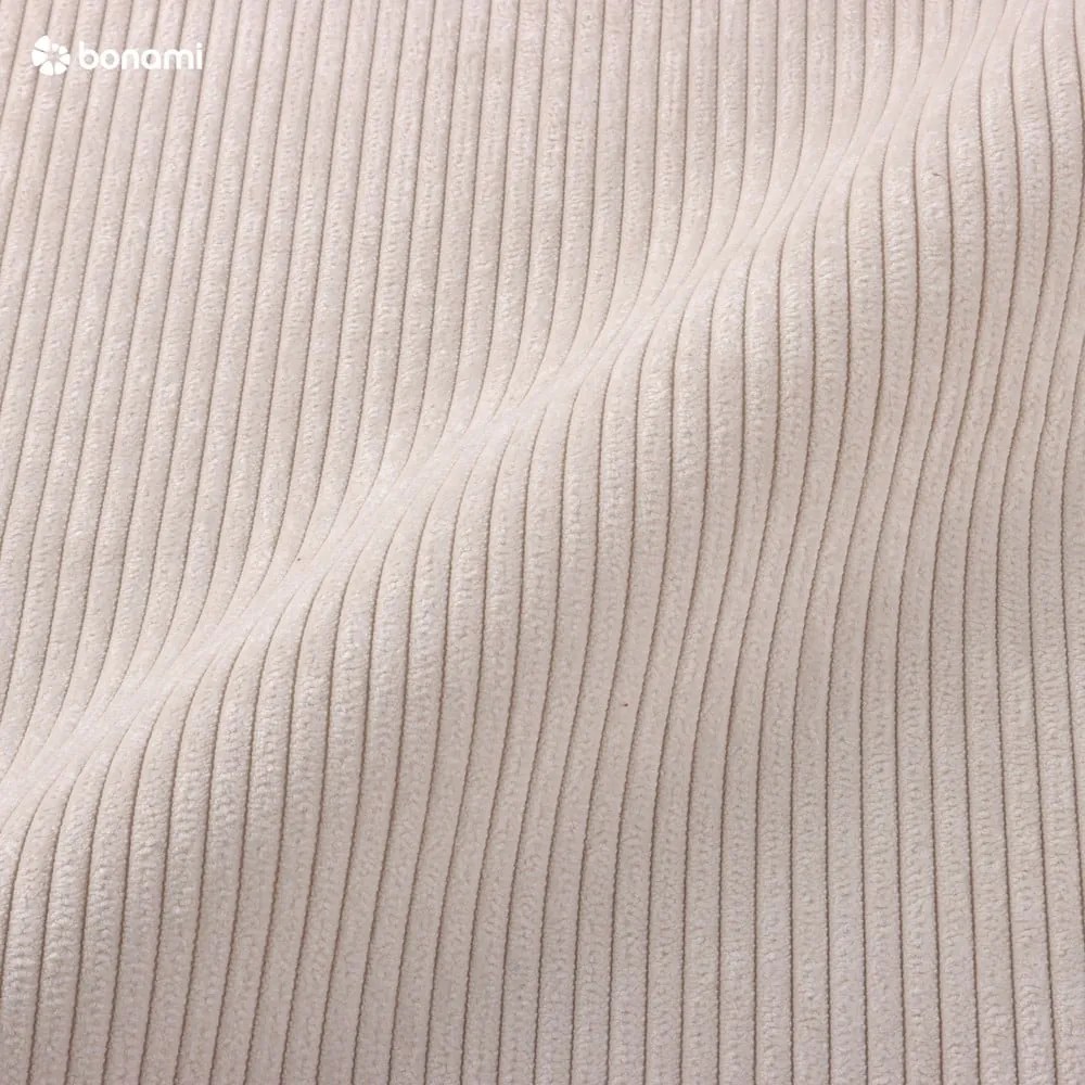 Divano letto in velluto a coste beige, angolo sinistro Moghan - Micadoni Home