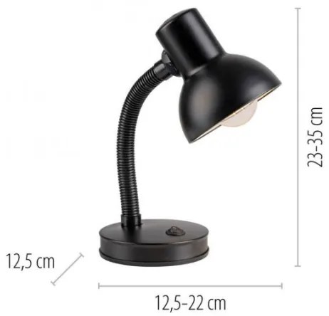 JUST LIGHT. 11080-18 - Lampada da tavolo flessibile FLEXI 1xE27/25W/230V nera