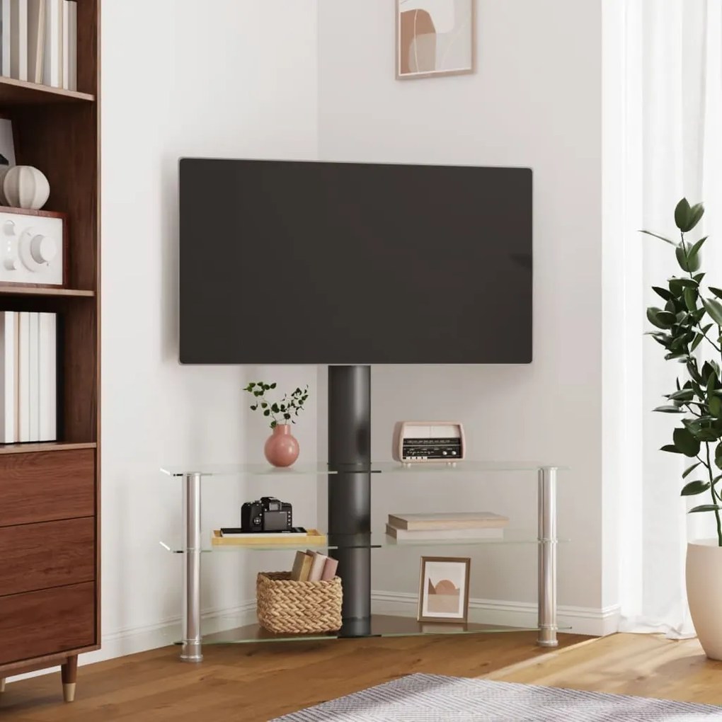 Supporto tv angolare 3 livelli per 32-70 pollici nero e argento