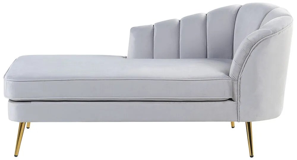 Chaise longue velluto grigio destra ALLIER Beliani