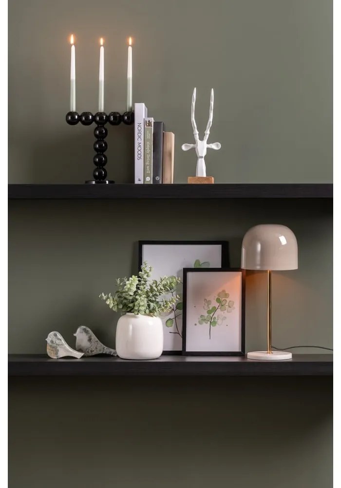 Lampada da tavolo color crema con paralume in metallo (altezza 50 cm) Manta - Leitmotiv