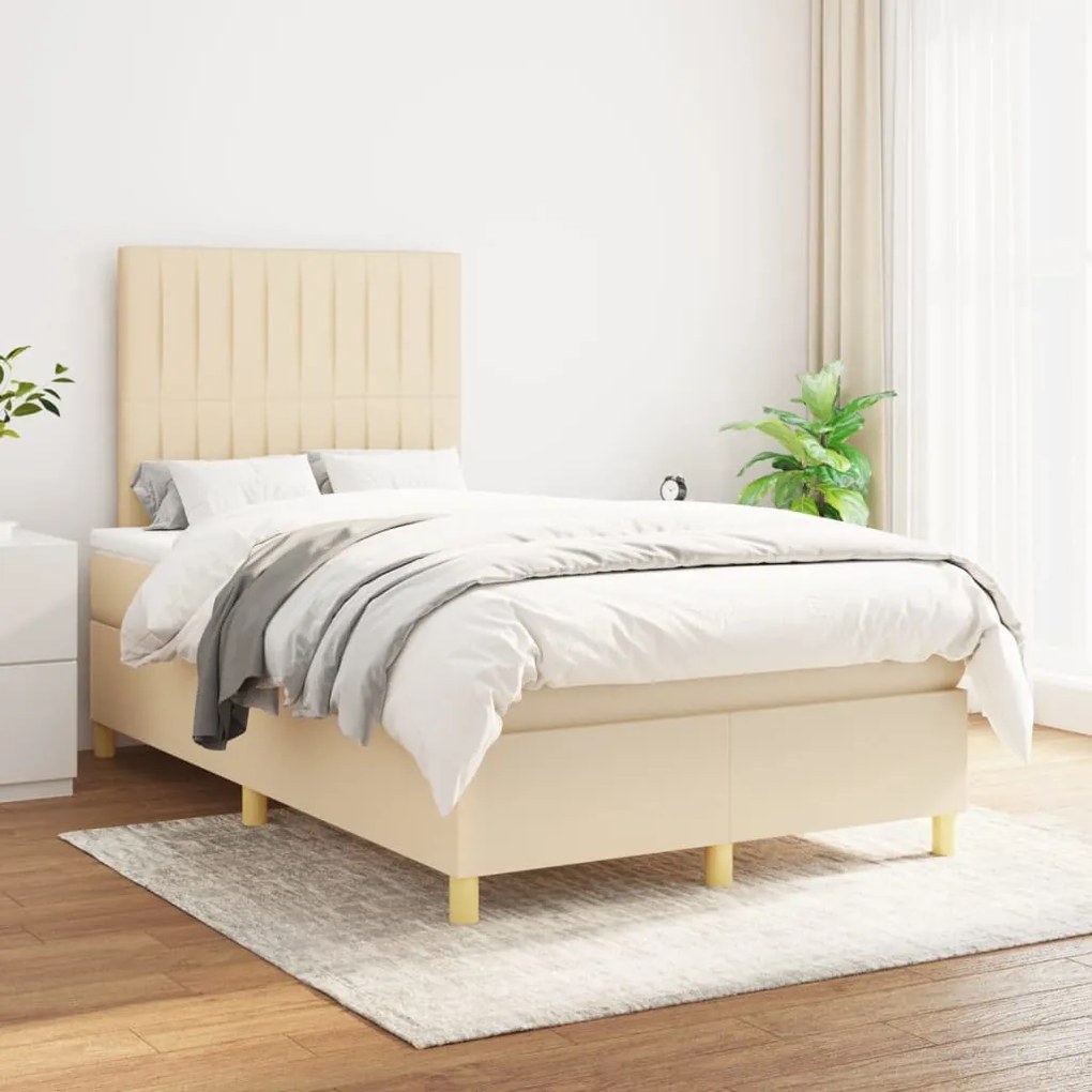 Giroletto A Molle Con Materasso Crema 120x200 Cm İn Tessuto /