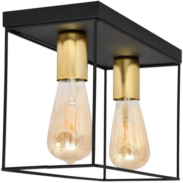 Plafoniera FINN 2xE27/15W/230V nero/oro