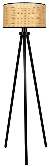 Duolla - Lampada con piedistallo ROLLER 1xE27/15W/230V diametro 45 cm rattan/nero