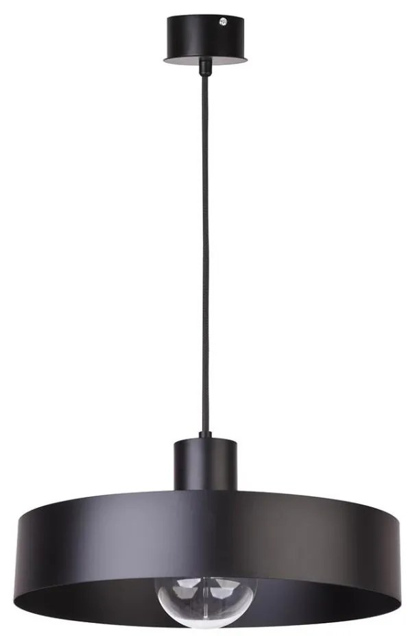 Lampadario su corda RIF 1xE27/60W/230V d. 35 cm nero