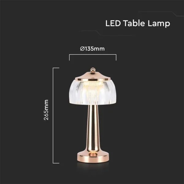 Lampada da tavolo LED dimmerabile LED/1W/5V 3000-6000K 1800 mAh Oro rosa
