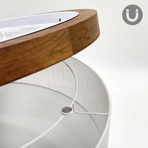 Brilagi - LED Plafoniera BELLADONNA 3xE27/15W/230V diametro 50 cm bianco/quercia ciliegio