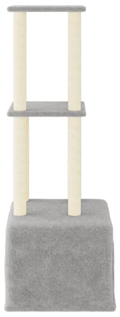 Albero per gatti con tiragraffi in sisal grigio chiaro 133,5 cm
