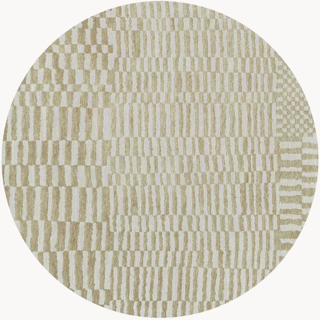 Tappeto rotondo jacquard lavabile da interno-esterno Berber