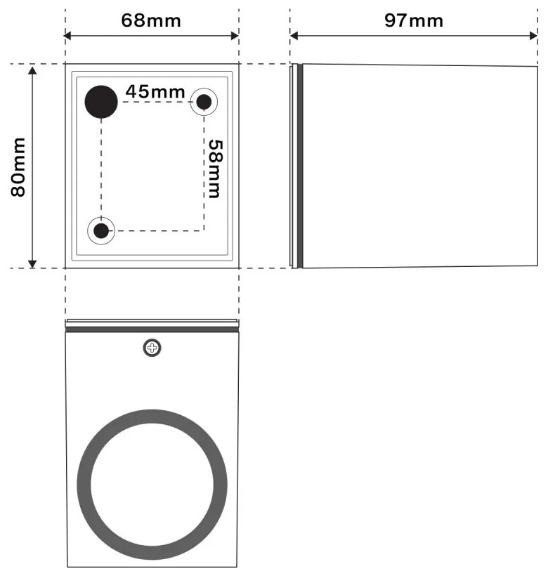 Applique Quadrata Monodirezionale IP65 - GU10 Mattone Corten Base GU10