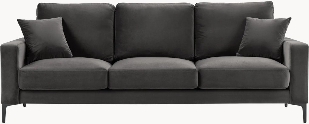 Divano 3 posti effetto velluto Venus, larg. 220 cm