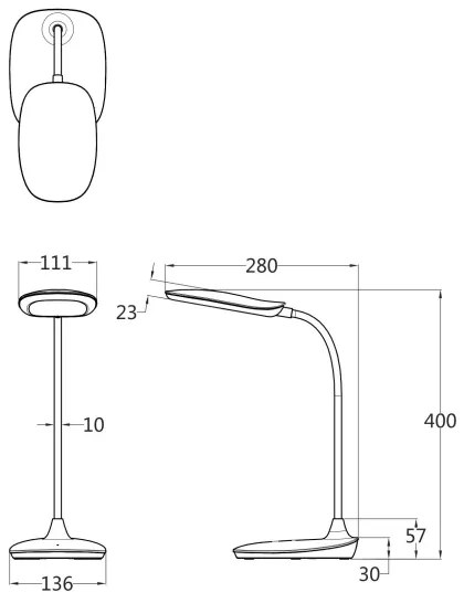 Globo 58455W - Lampada da tavolo LED dimmerabile con funzione Touch BOTAL LED/9W/230V bianco