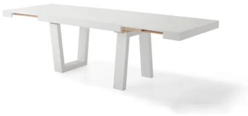 Tavolo soggiorno allungabile 260 cm piano in laminato DIVO Bianco