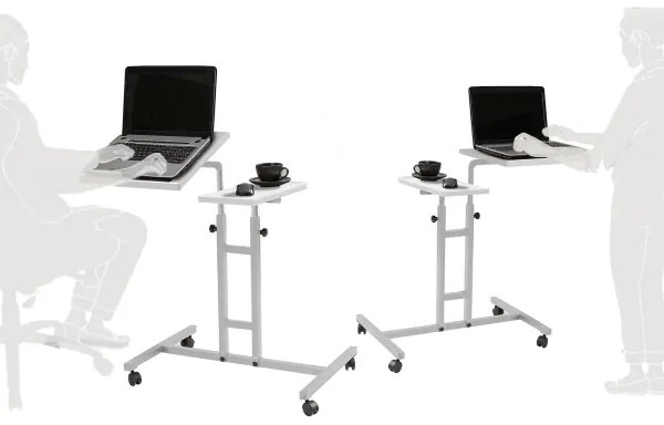 Tavolo regolabile GLEN 87x67 cm bianco