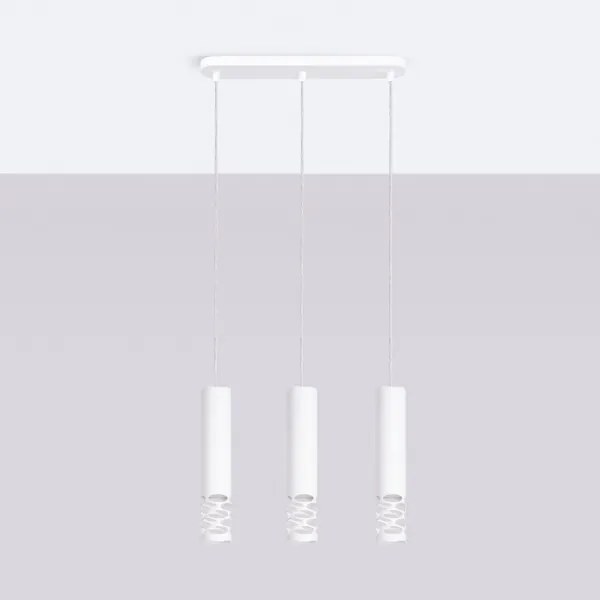 Sollux SL.1693 - Lampadario a sospensione con filo LIRO 3xGU10/10W/230V bianco