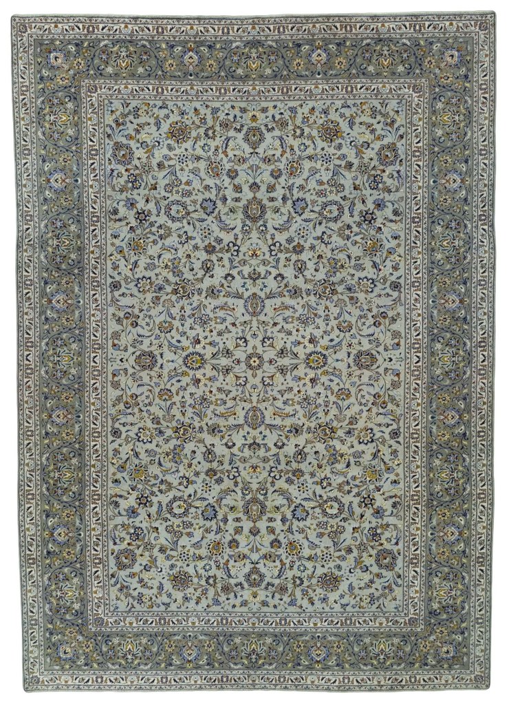 Kashan Tappeto persiano 420 x 300 Verde (Iran) Annodato A Mano