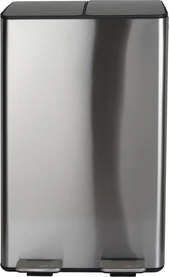 Cestino per la spazzatura color argento opaco in acciaio per raccolta differenziata/con pedale 2x30 l Aliya – Spirella