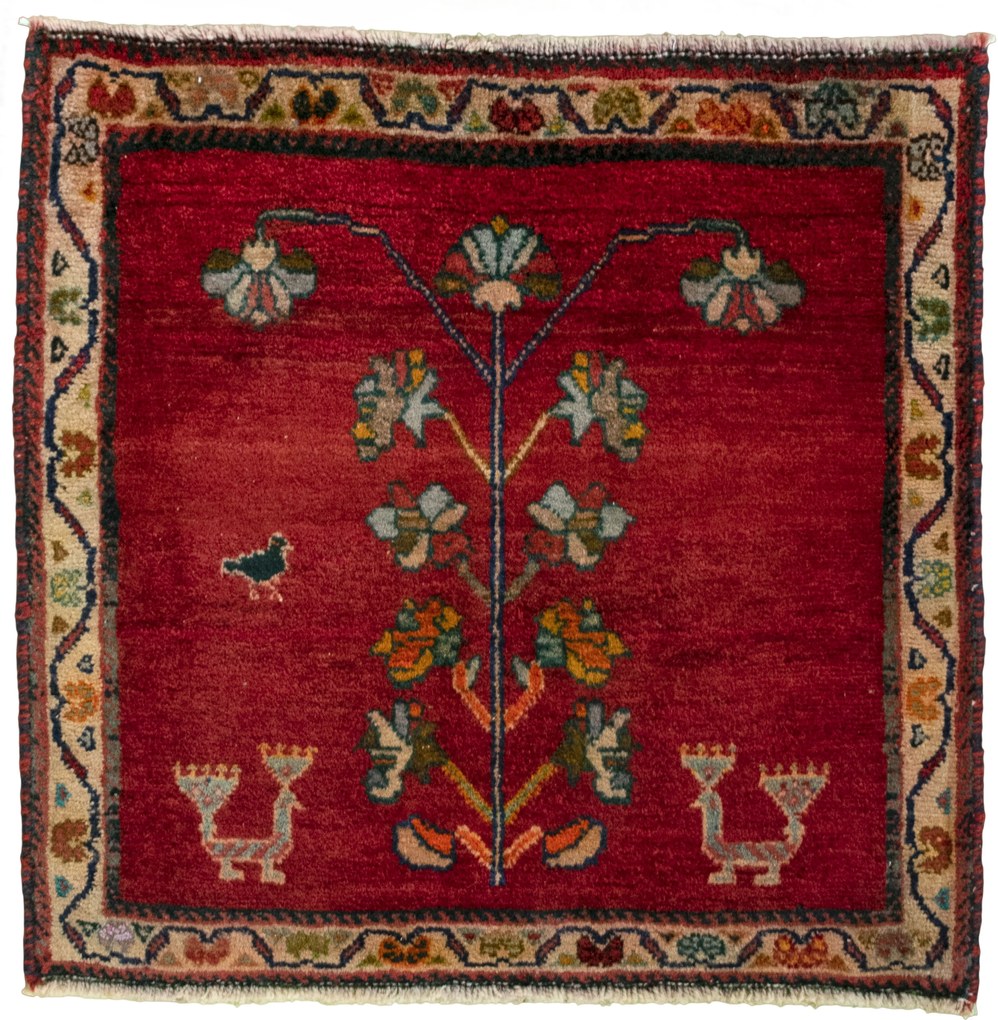 Gabbeh Tappeto persiano 60 x 60 Rosso (Iran) Annodato A Mano