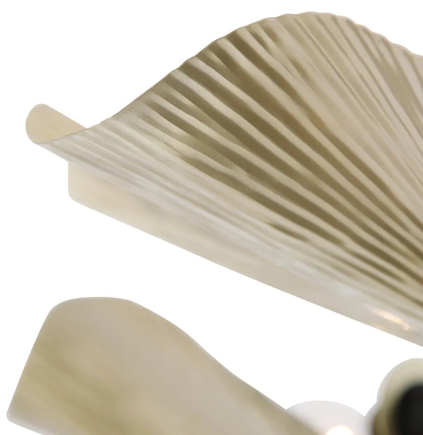 Plafoniera orientale in ottone con nero 3 luci - Louka