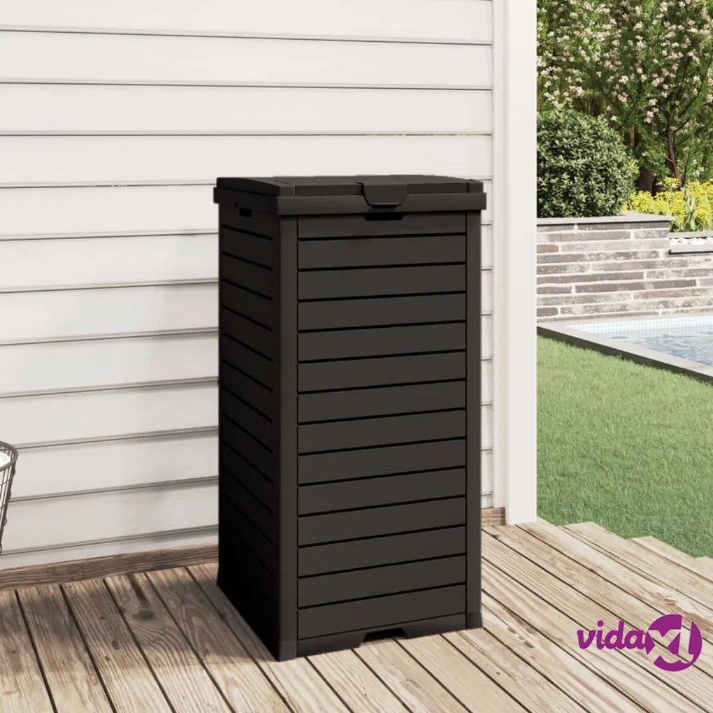 vidaXL Cestino per Rifiuti da Esterno Nero 41x41x86 cm Polipropilene