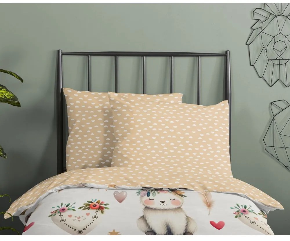 Set copripiumino e federa da bambini beige in cotone per culla 100x135 cm Luz – Good Morning