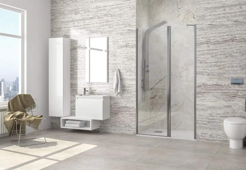 Kamalu - Porta battente per doccia con lato fisso 100.5-105.5 cm | KPX4000C