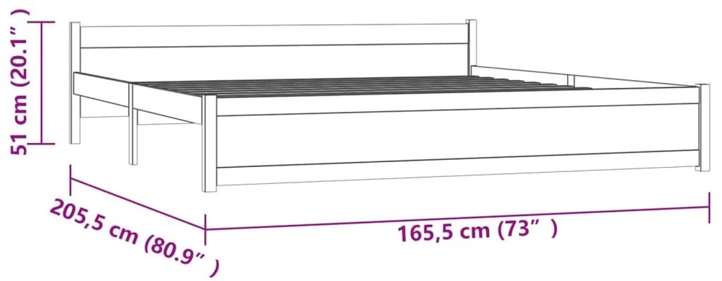 Giroletto Nero in Legno Massello 160x200 cm