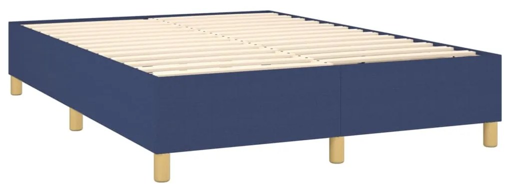 Letto a molle con materasso e led blu 140x200 cm in tessuto