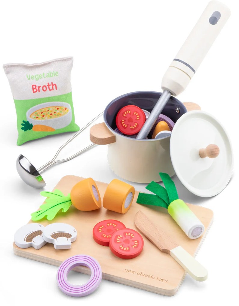 Set di alimenti per preparare la zuppa