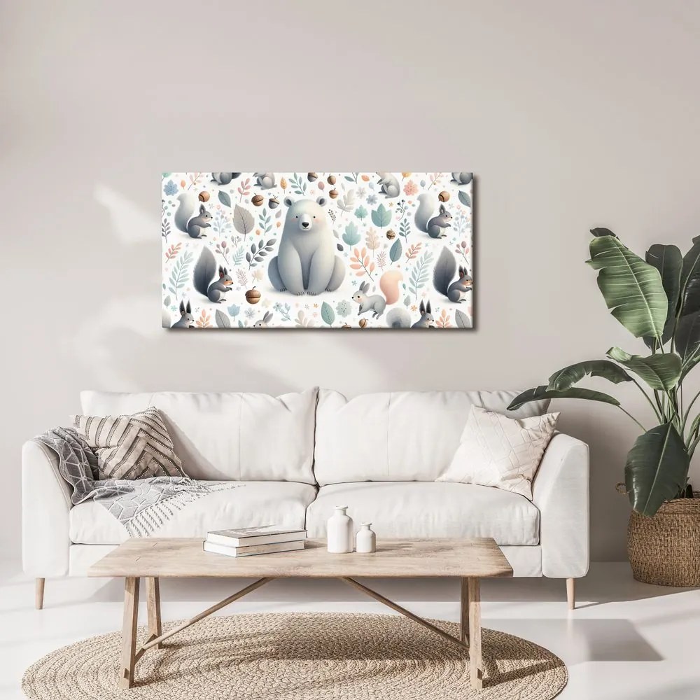Quadro su tela – Orsetto e amici del bosco