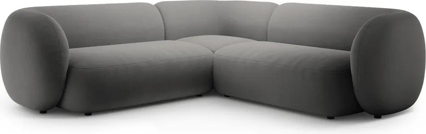 Divano angolare grigio scuro con rivestimento in velluto Kate – Micadoni