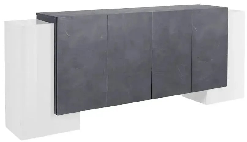 Credenza Moderna Pillon con 2+4 Ante Battenti in Bianco - Report