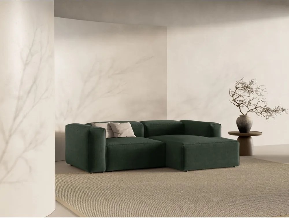 Divano angolare verde (con penisola a destra/con chaise lounge) Bergamo – Cosmopolitan Design