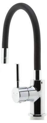 FERRO - Rubinetto per lavello con braccio flessible cromo lucido/opaco nero