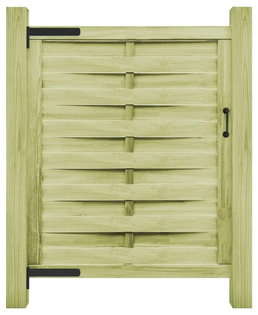 Cancello Da Giardino Legno Di Pino Impregnato 100x125 Cm Verde /