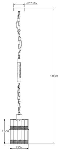 Globo 15673H - Lampadario su catena HALIA 1xE27/60W/230V