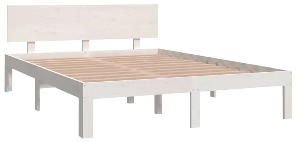 Giroletto bianco 150x200 cm king size in legno massello di pino