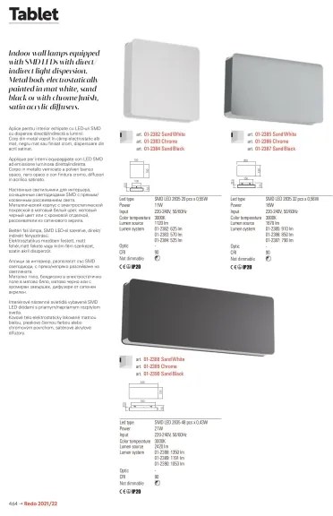 Redo 01-2384 - Applique da parete LED TABLET LED/11W/230V 3000K CRI 90 nero