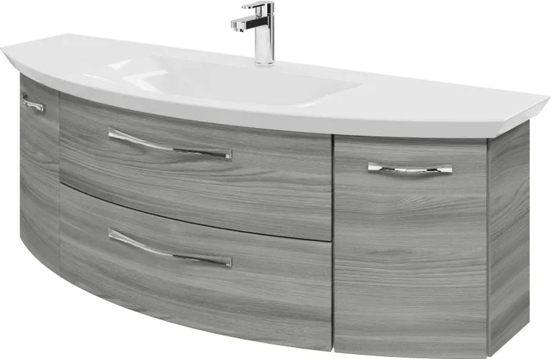 Mobile da bagno sospeso sotto lavabo L 139 x H 48 x P 46.2 cm grigio, 2 cassetti, 2 ante PELIPAL Cassca