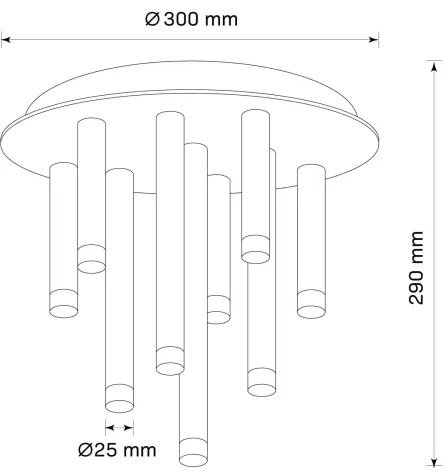 Plafoniera GLAM 9xG9/8W/230V oro