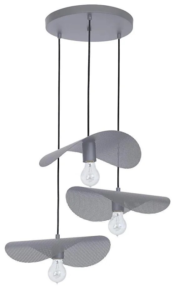 Lampadario STRUNA 3xE27/60W/230V grigio