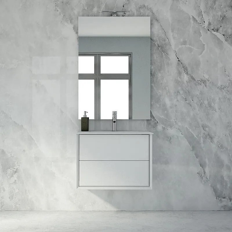 Mobile bagno con lavabo L 70 x H 48 x P 46 cm bianco per vasca centrale Bellagio