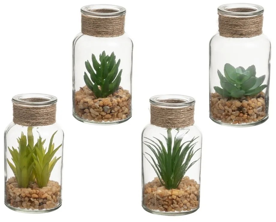 Set di piante finte 4 pz (altezza totale 12 cm) Cactus – Casa Selección