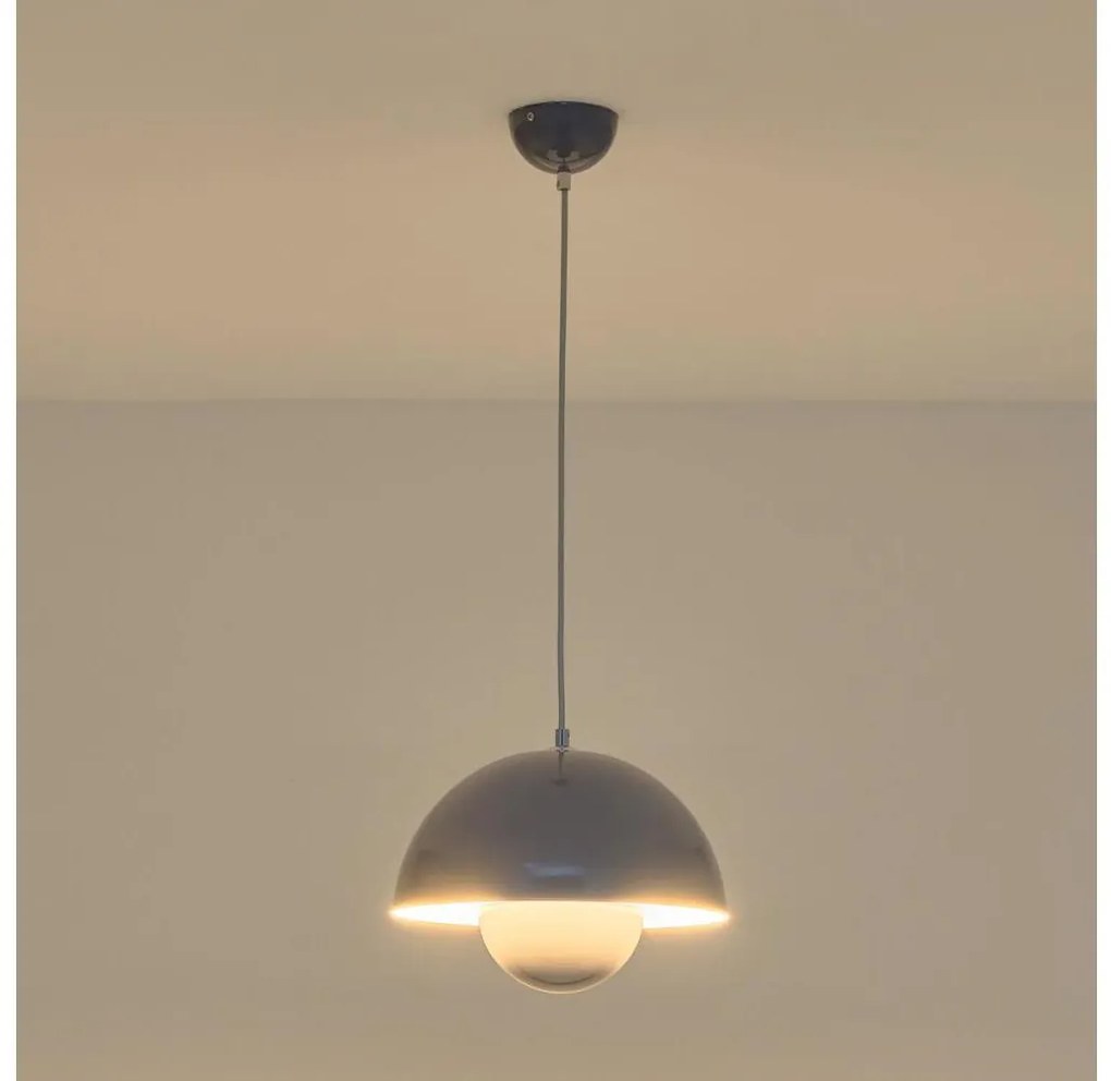 Lampadario a sospensione su cavo JARDEN 1xE27/15W/230V grigio