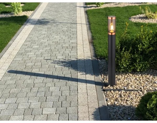 Globo 31588BC - Lampada da esterno BOSTON 1xE27/23W/230V IP44 80 cm nero/rame